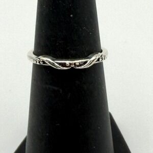 Minimalist Silver Tone Band Ring Size 5 Slim Stackable Everyday